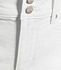 Color:Optic White - Image 4 - Frankie Mid Rise Wide Waist Stretch Denim Shorts