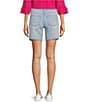 Color:Estrella - Image 2 - Frankie Relaxed Fit Mid Rise Straight Leg Stretch Denim Shorts