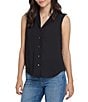 NYDJ Gabrielle Georgette Notch Lapel Sleeveless Blouse - Image 1