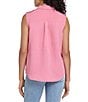 NYDJ Gabrielle Woven Notch Lapel Collar Sleeveless Button Down Blouse - Image 2