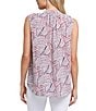 NYDJ Gemma Printed Knit Split Neck Sleeveless Blouse, Color:Calanda - Image 2