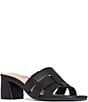 Color:Black - Image 1 - Gloriana Leather Slide Sandals
