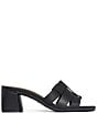 Color:Black - Image 2 - Gloriana Leather Slide Sandals
