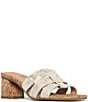 Color:Pewter - Image 1 - Gloriana Metallic Suede Cork Block Heel Slide Sandals