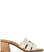 Color:Pewter - Image 2 - Gloriana Metallic Suede Cork Block Heel Slide Sandals