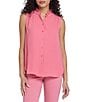 NYDJ High Ruffle Collar Sleeveless Button Front Blouse - Image 1