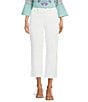 Color:Optic White - Image 1 - Joni High Rise Straight Leg Relaxed Fit Cropped Stretch Denim Jeans