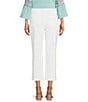 Color:Optic White - Image 2 - Joni High Rise Straight Leg Relaxed Fit Cropped Stretch Denim Jeans