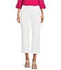 NYDJ Joni High Rise Straight Leg Relaxed Fit Cropped Stretch Denim Jeans, Color:Optic White - Image 1