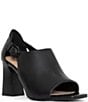 Color:Black - Image 1 - Larlie Leather Crocodile Accent Patent Dress Sandals