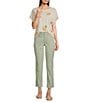 NYDJ Margot High Rise Slim Straight Girlfriend Jeans, Color:Tomatillo - Image 3