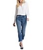 NYDJ Margot Rolled Cuff Girlfriend Jeans, Color:Cascade Wave - Image 4