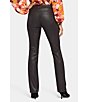 Color:Cordovan Coated - Image 2 - Marilyn Mid Rise Straight Leg Coated Denim 5-Pocket Jeans