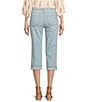 Color:Ocean Front - Image 2 - Marilyn Slim Straight Mid Rise Capri Stretch Denim Jeans