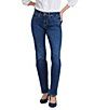 NYDJ Marilyn Stitching Straight Leg High Waisted Jeans,Specials : American Fashion Style Bags On Sale