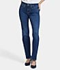 NYDJ Marilyn Stitching Straight Leg High Waisted Jeans, Color:Jordan - Image 1