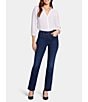 Color:Palace - Image 4 - Marilyn Straight Leg 5-Pocket Stretch Denim Jeans