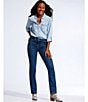 NYDJ Marilyn Straight Leg Mid Rise Jeans, Color:Presidio - Image 5