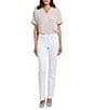 NYDJ Marilyn Stretch Denim Lift Tuck® Straight Leg Jeans, Color:Optic White - Image 4