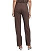 NYDJ Marilyn Stretch Linen Blend Straight Leg Pants, Color:Coffee Bean - Image 2