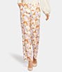 Color:Sunset - Image 1 - Marilyn Stretch Linen Blend Straight Leg Floral Print Pants