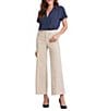 NYDJ Mia Stretch Denim Lift Tuck® High Rise Palazzo Ankle Jeans, Color:Feather - Image 4