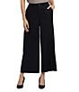 NYDJ Morgan Wide Leg Cropped Trouser Pants, Color:Black - Image 1