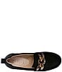 Color:Black - Image 4 - Perforated Suede Platform Wedge Chain Loafers