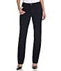 Color:Black - Image 1 - Petite Size Marilyn Straight Leg High Rise Jeans