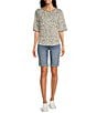 NYDJ Petite Size Briella Stretch Denim Lift Tuck® Mid Rise Roll Cuff Shorts, Color:Barcelona - Image 3