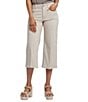 NYDJ Petite Size Brigitte High Waisted Wide Leg Capri Jeans, Color:Feather - Image 1