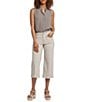 NYDJ Petite Size Brigitte High Waisted Wide Leg Capri Jeans, Color:Feather - Image 4