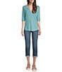 NYDJ Petite Size Chloe Lift Tuck® Technology Mid Rise Skinny Capri Jeans, Color:Costa Brava - Image 3