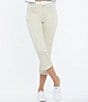 Color:Feather - Image 1 - Petite Size Chloe Side Slit Hem Capri Jeans