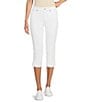 NYDJ Petite Size Chloe Side Slit Hem Capri Jeans, Color:Optic White - Image 1