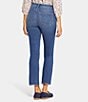 Color:Wakening - Image 2 - Petite Size High Rise Slim Bootcut Fray Hem Ankle Jeans
