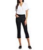 NYDJ Petite Size Lift Tuck® Technology High Rise Skinny Leg Capri Jeans, Color:Black - Image 4