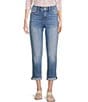 Color:Quinta - Image 1 - Petite Size Margot Roll Cuff Hem Relaxed Cropped Girlfriend Jeans