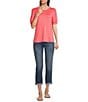 Color:Caliente - Image 3 - Petite Size Margot Skinny Leg Relaxed Girlfriend Cropped Cuffed Jeans