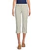 NYDJ Petite Size Marilyn Lift Tuck® Technology Palencia Stripe Straight Cuff Crop Jeans, Color:Palencia Stripe - Image 1