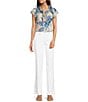 Color:Optic White - Image 3 - Petite Size Marilyn Ankle Straight Jeans