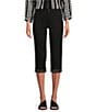 Color:Black - Image 1 - Petite Size Marilyn Cuffed Cool Embrace® Capri Denim Jeans