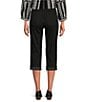 Color:Black - Image 2 - Petite Size Marilyn Cuffed Cool Embrace® Capri Denim Jeans