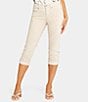 Color:Feather - Image 1 - Petite Size Marilyn Cuffed Cool Embrace® Capri Denim Jeans