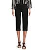 NYDJ Petite Size Marilyn Cuffed Cool Embrace® Capri Denim Jeans, Color:Black - Image 1