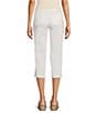 NYDJ Petite Size Marilyn Lift Tuck® Technology Straight Leg Side Button Plackets Hem Crop Jeans, Color:Optic White - Image 2