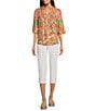 NYDJ Petite Size Marilyn Lift Tuck® Technology Straight Leg Side Button Plackets Hem Crop Jeans, Color:Optic White - Image 5