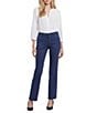NYDJ Petite Size Marilyn Stretch Denim Utility Pocketed Straight Leg Jeans, Color:Starless - Image 4