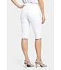 Color:Off White - Image 2 - Petite Size Mid Rise Slim Straight Stretch Denim Bermuda Shorts