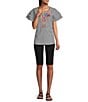 Color:Black - Image 3 - Petite Size Mid Rise Slim Straight Stretch Denim Bermuda Shorts